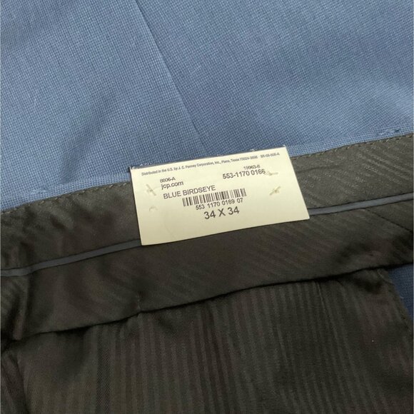Stafford Mens Super Suit Stretch Dress Pants Trousers Blue 34x34 Classic Wool Bl - Picture 6 of 6